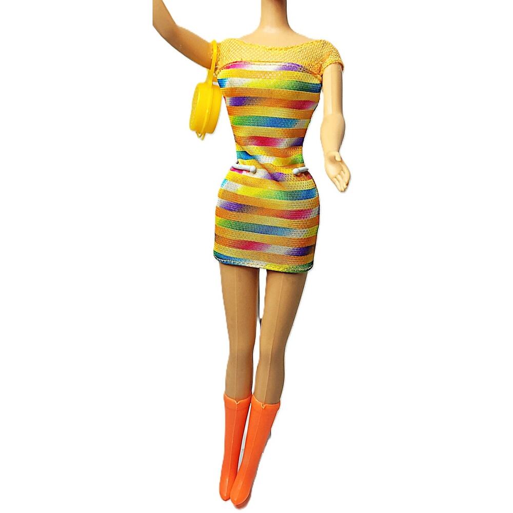 1997 Bead Blast Barbie Dress PLUS Boots & Purse ~ 3 Piece Outfit Only( NO DOLL)